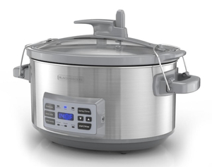 lot 18 image: BLACKDECKER 7 Qt. Stainless Steel Electric Slow Cooker with Temperature Probe and Precision Sous-Vide