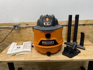 lot 20 image: RIDGID 14 Gallon 6.0-Peak HP NXT WetDry Shop Vacuum with Fine Dust Filter, Hose and Accessories