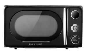 lot 111 image: GALANZ 0.7 cu. Ft. 700-Watt Countertop Microwave in Black, Retro