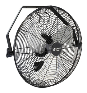 lot 113 image: COMFORT ZONE 18 in. Black High Velocity Industrial 3-Speed Wall Mount Ceiling Fan