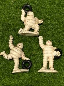 3 Piece Cast Iron Michelin Man Figures