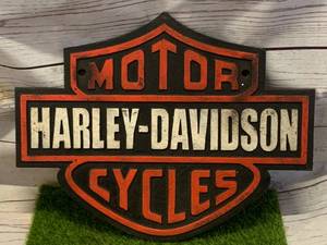 Cast Iron Harley-Davidson Sign Plaque 13� Wide