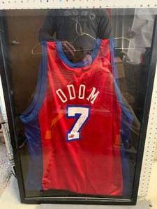 Autographed Lamar Odom Framed Jersey 24� X 36�