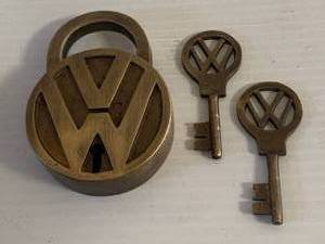 Volkswagen VW Brass Lock with Two Working Keys