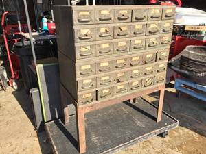 lot 3 image: Equipto Storage Bins Cabinet