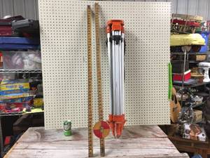lot 95 image: Surveyors Aluminum Transit Tri-Pod With Measuring Stick