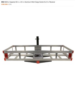 lot 7 image: DK2 500 lb. Capacity 50 in. x 24 in. Aluminum Hitch Cargo Carrier for 2 in. Receiver. See Pictures