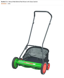 lot 11 image: Scotts 20 in. Manual Walk Behind Reel Mower with Grass Catcher. See Pictures