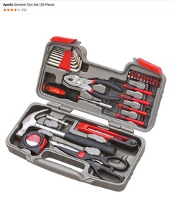 lot 27 image: Apollo General Tool Set (39-Piece) & Apollo Rechargeable Screwdriver with 45-Piece Accessory Set. See Pictures