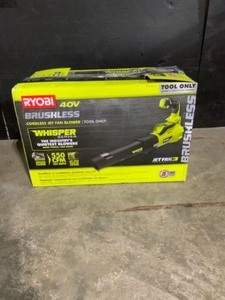 lot 37 image: RYOBI 40V Brushless 125 MPH 550 CFM Cordless Battery Whisper Series Jet Fan Blower (Tool Only). See Pictures