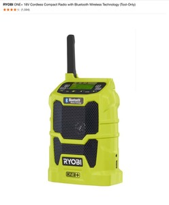 lot 38 image: RYOBI Cordless Bluetooth Speaker, 18-Volt Multi-Tool, Corded Detail Sander, 95-Piece Drill & Impact Drive Set. See Pictures