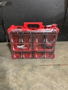 lot 39 image: Milwaukee PACKOUT 20 in. Deep Organizer with 6 Compartments and Quick Adjust Dividers. See Pictures