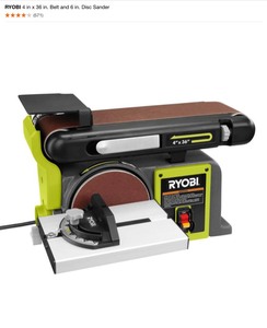 lot 44 image: RYOBI 4 in x 36 in. Belt and 6 in. Disc Sander. See Pictures