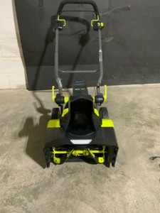 lot 55 image: RYOBI 40V HP Brushless 18 in. Single-Stage Cordless Electric Snow Blower with 6.0 Ah Battery and Charger. See Pictures
