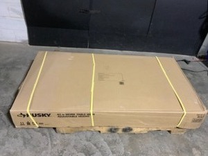 lot 57 image: Husky 62 in. Adjustable Height Work Bench Table. See Pictures
