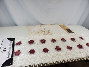lot 47 image: 2 New Beautiful Embroidered Table Runners