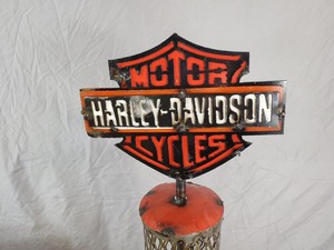 lot 4A image: Recycled Metal Harley Davidson Gas Pump