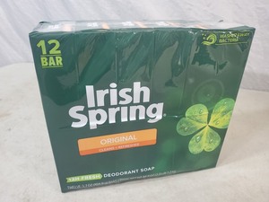 lot 29 image: New 12 pack Irish Spring Bar Soap