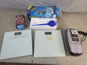 lot 33 image: New Bathroom Scales, Curler Set, Aqua Globe, Wash Sponge