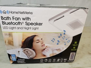 lot 77 image: New Bath Exhaust Fan with Bluetooth Speaker and LED Light