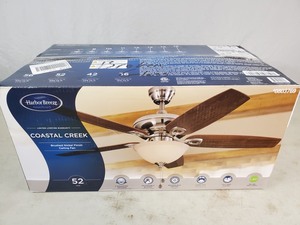lot 104 image: New 52 Inch Ceiling Fan  - Broken Glass Globe