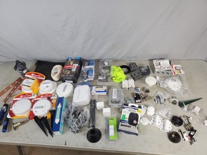 lot 107 image: Assorted Electrical, Hardware, Smoke Detectors, and More - Conditions Vary
