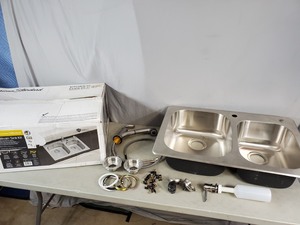 lot 163 image: American Standard Stainless Steel Sink Kit