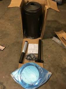 lot 14 image: 47,000 BTU Hammered Mocha Propane Outdoor Flame Patio Heater by Legacy Heating Customer Returns See Pictures