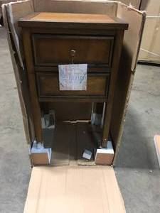 lot 29 image: Toby Filbert Brown Storage End Table by SAFAVIEH Customer Returns See Pictures