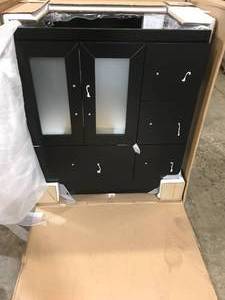 lot 31 image: Zola 30 in. W Bath Vanity in Espresso with Ceramic Vanity Top in Slim White Ceramic with Square Basin by Virtu USA Customer Returns See Pictures