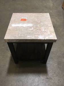 lot 44 image: Caleb Espresso Marble-Top End Table by Picket House Furnishings Customer Returns See Pictures
