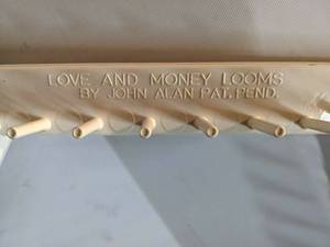 lot 27 image: 2 Vintage Love and Money Hexagon Lap Weaving Looms, John Alan, 25 & 12