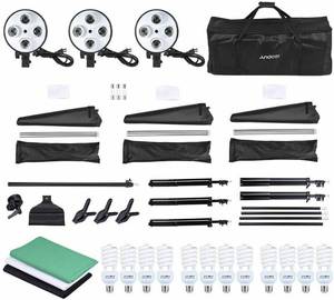 lot 30 image: New Complete Andoer Photo Studio Lighting Kit