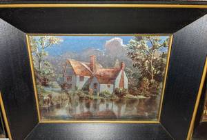 lot 32 image: SET OF 3 VINTAGE FRANKLIN PICTURES FOIL LITHOGRAPH FRAMED, NICE