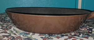 lot 38 image: Vintage LE CREUSET #24 Made in France 9.5 SKILLET Frying Pan 10 Handle BROWN