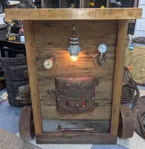 lot 4 image: Steampunk Table Mancave Foyer Hostess Stand