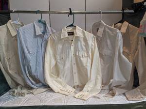 lot 54 image: 5 Vintage Mens Western Shirts wPearl Buttons Sz 15 12, Medium