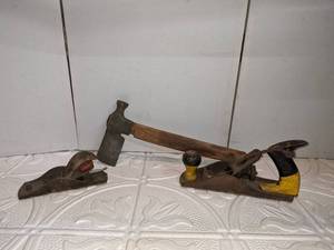 lot 71 image: Primitive Hatchet & 2 Wood Planers