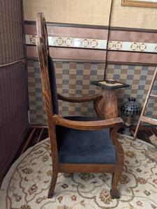 lot 3 image: Pair of Antique Gothic Revival Throne Chairs