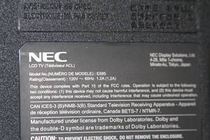 lot 24 image: NEC 58 HD HDTV Widescreen LED Display  Television  TV  Monitor E585