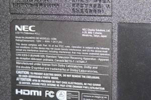 lot 60 image: NEC 58 HD HDTV Widescreen LED Display  Television  TV  Monitor E585