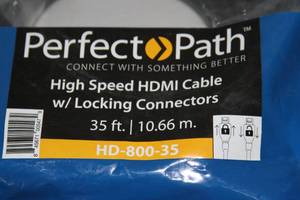 lot 92 image: Lot of 2 - NEW - Belden Perfect Path Locking 35 HDMI Cables - Model HD-800-35
