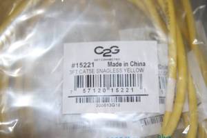 lot 93 image: Lot of 50 NEW C2G Part # 15221 3 Cat5E Snagless 3 Unshielded UTP Ethernet Network Jumper  Patch Cables