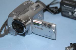 lot 115 image: Panasonic PV-GS180 2.3MP Digital Video Camera with Power  Battery Charger