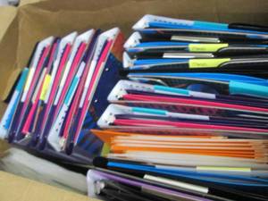 Box of Trapper Keepers, Folders &Ta...