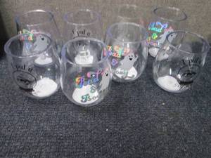 8 Plastic 16 oz Halloween Wine Glas...
