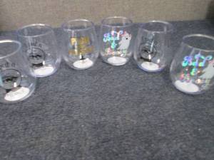 6 Plastic 16 oz Halloween Wine Glas...