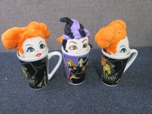3 Disney Plush in Latte Mugs...