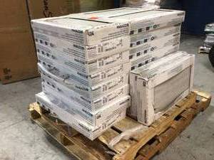 Pallet with 24 Cases Stonehollow Mist 12 in. x 24 in. Glazed Porcelain Floor and Wall Tile (15.6 sq. ft.  case) not used see pictures
