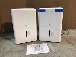 Lot of 2 GE 35 pt. per Day Dehumidifier for Very Damp Rooms up to 1000 sq. ft.